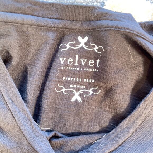 Velvet by Graham & Spencer Alma Cotton Slub T-Shirt Dress Black Size M Made in U - Picture 3 of 9